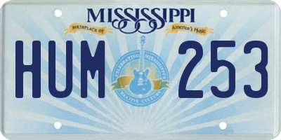 MS license plate HUM253