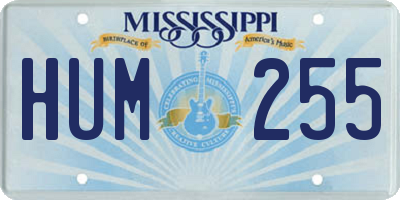 MS license plate HUM255