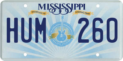 MS license plate HUM260