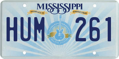 MS license plate HUM261
