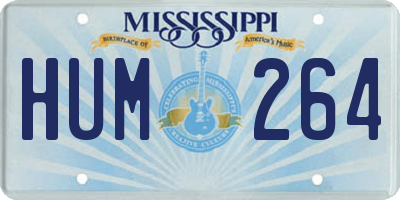 MS license plate HUM264