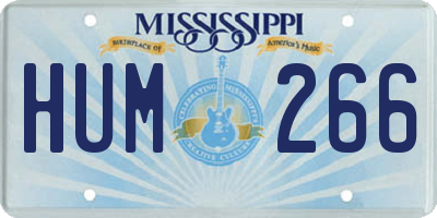 MS license plate HUM266
