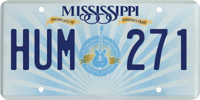 MS license plate HUM271