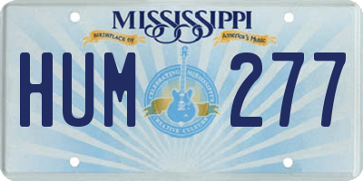 MS license plate HUM277