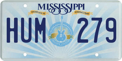 MS license plate HUM279