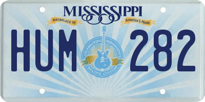 MS license plate HUM282