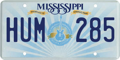 MS license plate HUM285