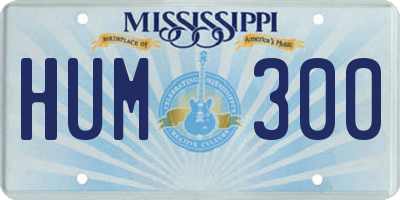 MS license plate HUM300