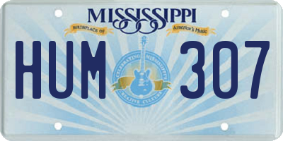 MS license plate HUM307