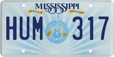 MS license plate HUM317