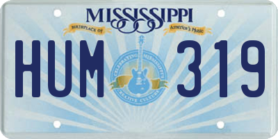 MS license plate HUM319