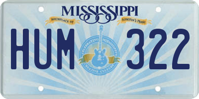 MS license plate HUM322