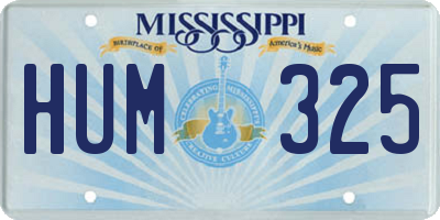 MS license plate HUM325