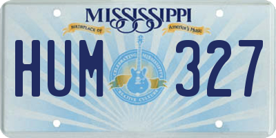MS license plate HUM327
