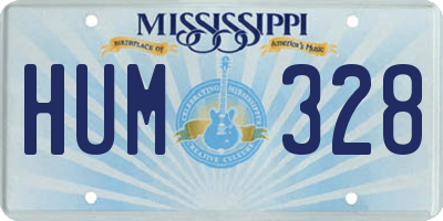 MS license plate HUM328