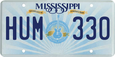 MS license plate HUM330