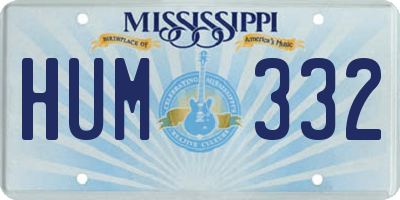 MS license plate HUM332
