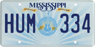 MS license plate HUM334