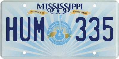 MS license plate HUM335