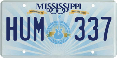 MS license plate HUM337