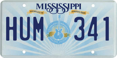 MS license plate HUM341