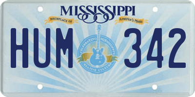 MS license plate HUM342