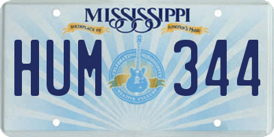MS license plate HUM344
