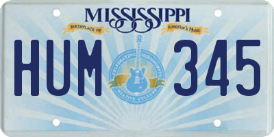 MS license plate HUM345