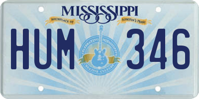 MS license plate HUM346