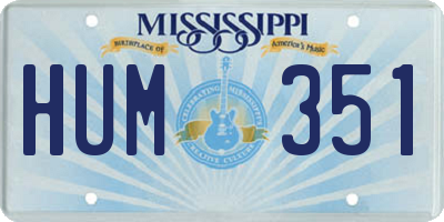 MS license plate HUM351