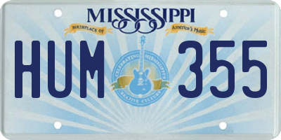 MS license plate HUM355