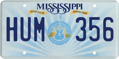 MS license plate HUM356