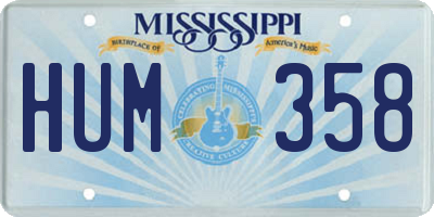 MS license plate HUM358