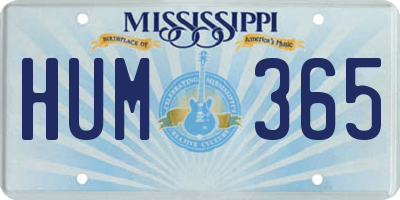 MS license plate HUM365