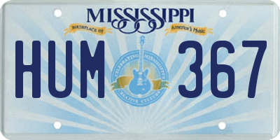 MS license plate HUM367