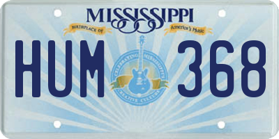 MS license plate HUM368