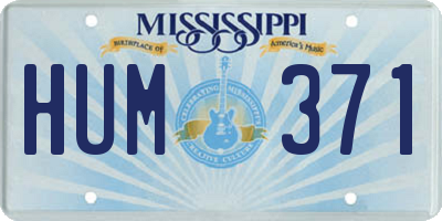 MS license plate HUM371
