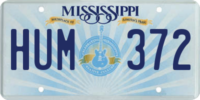 MS license plate HUM372