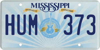 MS license plate HUM373
