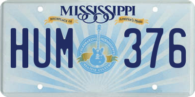 MS license plate HUM376