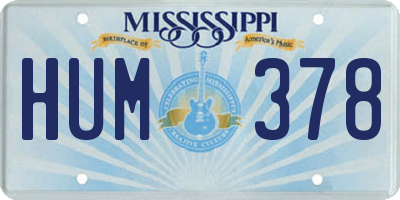 MS license plate HUM378