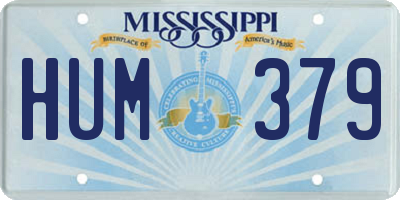 MS license plate HUM379