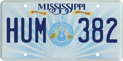 MS license plate HUM382