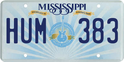 MS license plate HUM383