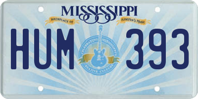 MS license plate HUM393