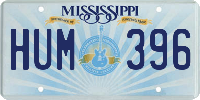 MS license plate HUM396