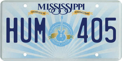MS license plate HUM405