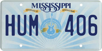 MS license plate HUM406
