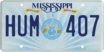 MS license plate HUM407