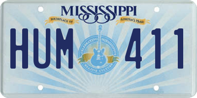 MS license plate HUM411